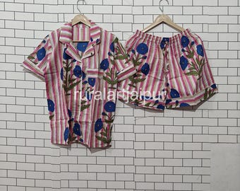 Floral Cotton Bridesmaid Pajama Short Set: Bridal Party Gift