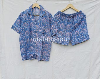 Floral Cotton Short Set: Summer Bridal Party Gift