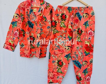 Floral Cotton Pajama Set, Soft Bridesmaid PJs, Bachelorette Gift