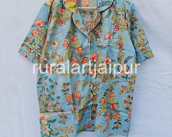 Floral Cotton Bridal Pajama Set, Bridesmaid Gift