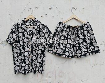 Indian Cotton Short Pajama Set: Bridal Party Sleepwear