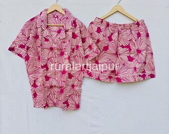 Floral Cotton Bridesmaid Pajama Set: Bachelorette Party PJs