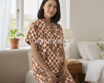 Indian Wedding Cotton Short Pajamas: Bridesmaid Bridal Party PJs