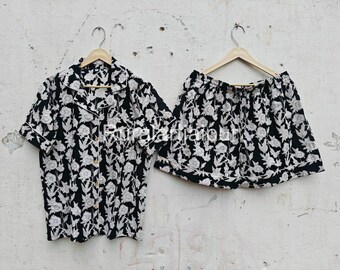 Floral Cotton Bridesmaid Pajama Set: Bridal Party Sleepwear