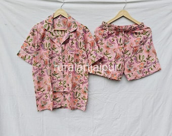 Floral 100% Cotton Short Pajama Set, Bridesmaid PJs