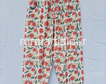 Floral Print Cotton Pajama Pants: Soft Sleepwear Trousers