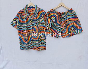 Printed Cotton Short Set: Women's Summer Pajamas