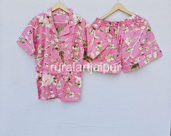 Indian Night Wear Block Printed Cotton Pajama Set