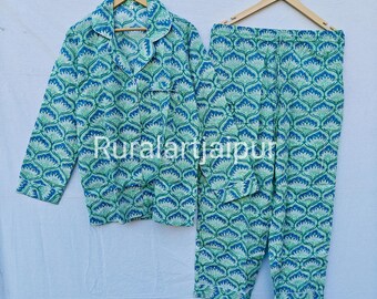 Floral Cotton Pajamas, Long Sleeve Sleepwear, Bridesmaid Gift