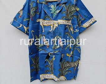 Cotton Pajama Short Set, Jungle Print Sleepwear