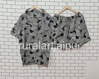 Floral Cotton Pajama Set, Soft Sleepwear, Bridesmaid Gift