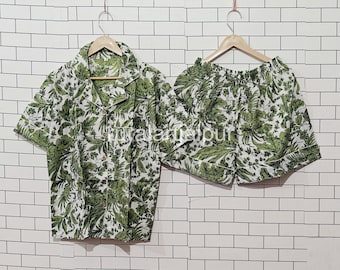 Floral Cotton Bridesmaid Pajama Short Set: Bridal Gift