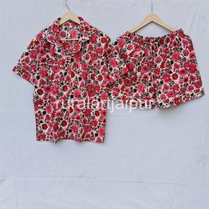 100% Indian Cotton Short Pj Set, Gift For Her, Shorty Pajama Set, Bridal Gift, Bridal Party Pajama Girls Wear Pajama, Women Pajama Set, Gift