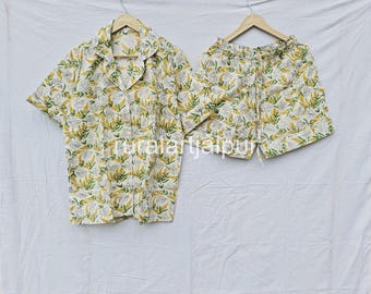 Floral Print Cotton Short Set - Bridesmaid Matching Outfit