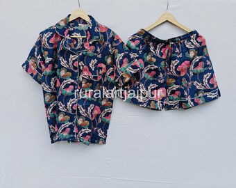 Floral Cotton Pajama Shorts Set: Bridesmaid Lounge Sleepwear
