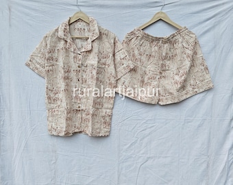 Indian Cotton Short Pajama Set: Bridal Party Gift