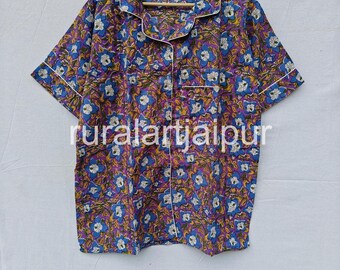 100% Cotton Floral Print Short Pajama Set, Women's Sleepwear