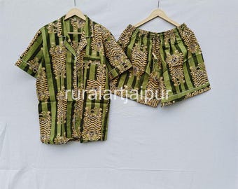 Cotton Short Pajama Set: Women's Sleepwear, Animal Lover Gift