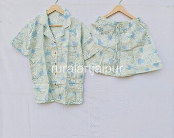 Floral Cotton Bridal Pajama Set: Bridesmaid Wedding Outfit