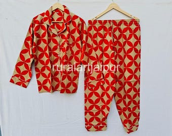 Cotton Pajama Set, Jaipur Floral Print Bridesmaid Pajamas
