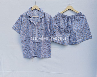 Floral Print Pajama Set: Women's Cotton Sleepwear