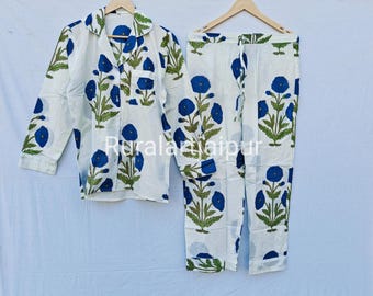 Cotton Pajama Set, Floral Bridesmaid Gift, Bridal PJs