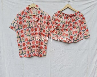 100% Cotton Floral Pajama Set, Bridesmaid Bridal Party Sleepwear