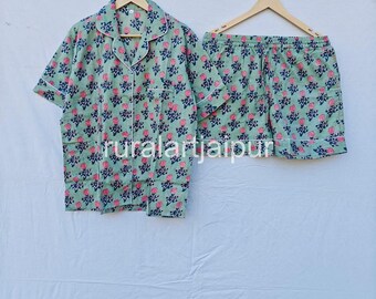 Floral Cotton Pajama Set, Bridesmaid PJs, Bridal Shower Gift