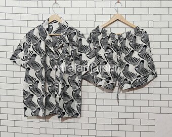 Cotton Zebra Print Pajama Set, Bridal Party Gift