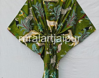 Indian Jungle Print Cotton Kaftan - Beach Cover Up