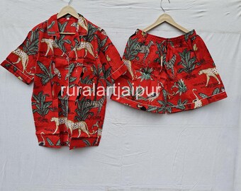 Jungle Print Cotton Bridesmaid Pajama Set