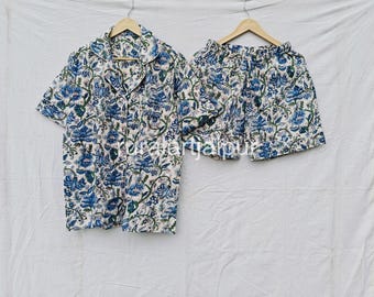 Floral Cotton Short Set: Bridesmaid Pajamas, Bridal Party Gift