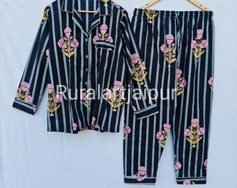 Floral Cotton Pajama Set, Bridesmaid PJs, Bridal Party Gift