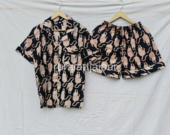 Cotton Tibetan Tiger Print Short Set