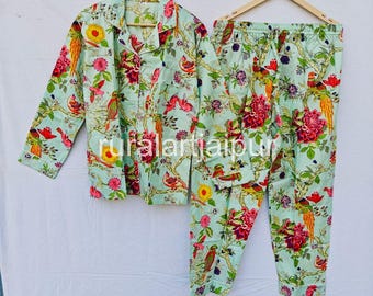 Floral Indian Cotton Pajama Set, Bridesmaid Gift, Getting Ready