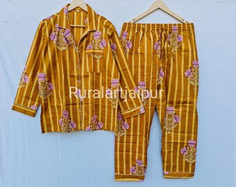 Personalized Bridesmaid Pajama Set, Cotton Bridal PJs