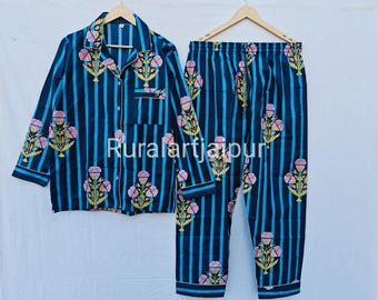 Floral Cotton Pajama Set, Bridesmaid PJs, Night Suit