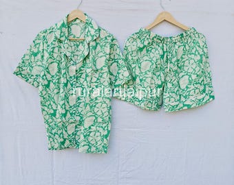 Floral Cotton Short Pajama Set, Bridal Bridesmaid Gift