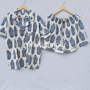 Cotton Short Pajama Set, Bridesmaid Bridal Party Gift