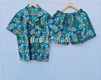 Bunny Cotton Pajama Set, Women's Short Night Suit