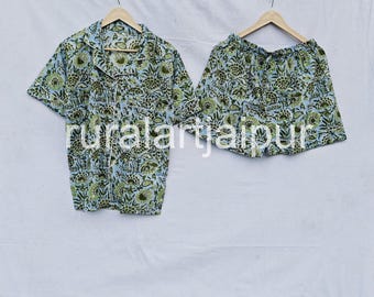 Handmade Cotton Night Suit, Floral Print Lingerie