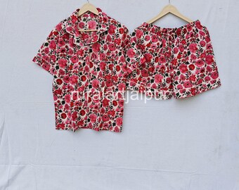 Cotton Short Pajama Set: Women's Night Suit, Bridal Gift