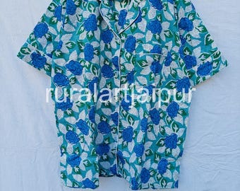 Floral Cotton Pajama Set, Bridal Short PJs