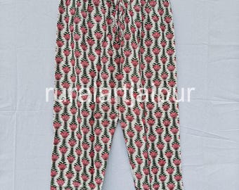 Cotton Block Print Lounge Pants: Women's Night Wear