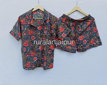 Floral Cotton Short Pajama Set: Bridesmaid Sleepwear