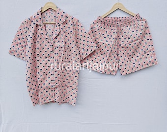 Floral Cotton Short Night Suit: Bridesmaid Matching Set