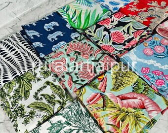 Hand Block Printed Cotton Napkins 18x18: Bohemian Dinner Decor