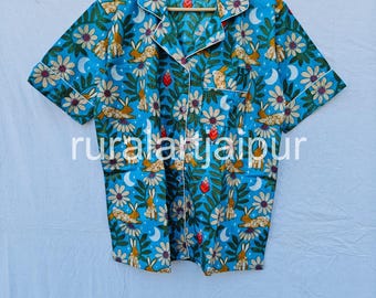 100% Cotton Bunny Print Pajama Set, Bridesmaid Loungewear