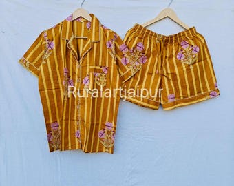 Floral Cotton Short Pajama Set, Bridesmaid Gift