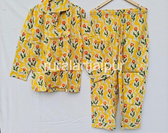 Floral Cotton Bridal Pajama Set, Personalized Bridesmaid Gift